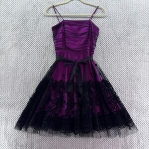 Morgan & Co Dress Junior 3/4 Pink Black Sparkle Y2K Fairy Hoco Whimsigoth Event